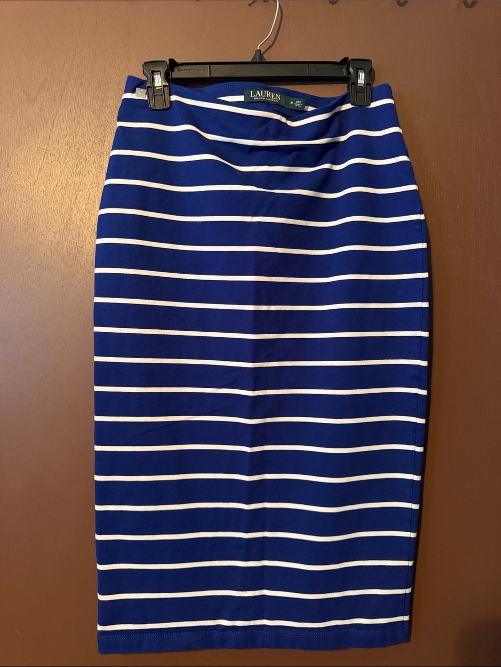 Lauren Ralph Lauren Navy and White Striped Pencil Skirt